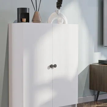 Corp biblioteca, Hanah Home, Bili 3 Shelf 2 Lid, 80x105x28 cm, PAL, Alb imagine