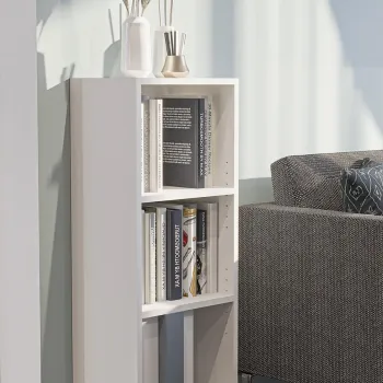 Corp biblioteca, Hanah Home, Bili 3 Shelf, 40x105x28 cm, PAL, Alb imagine