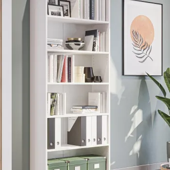 Corp biblioteca, Hanah Home, Bili 5 80, 80x200x.28 cm, PAL, Alb imagine