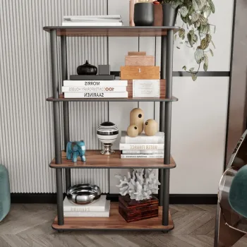 Corp biblioteca, Hanah Home, Bookcase 4 Rect, 60x105x30 cm, MDF , Maro imagine