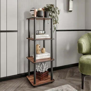 Corp biblioteca, Hanah Home, Bookcase 4 Tiers Square, 34x106x34 cm, MDF , Maro imagine