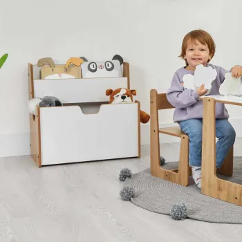 Corp biblioteca, Hanah Home, Crane, 57x55x34 cm, Alb / Natural imagine