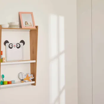 Corp biblioteca, Hanah Home, Crane Wall, 47x70x16 cm, Alb / Natural imagine