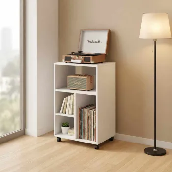 Corp biblioteca, Hanah Home, Cuup, 50x75x40 cm, PAL, Alb imagine