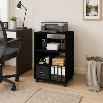 Corp biblioteca, Hanah Home, Cuup, 50x75x40 cm, PAL, Negru imagine