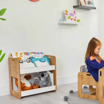 Corp biblioteca, Hanah Home, Dove, 57x55x34 cm, Alb / Natural imagine