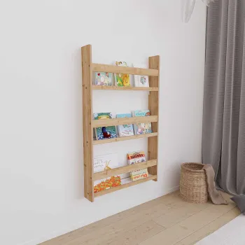 Corp biblioteca, Hanah Home, Dove Wall, 56x92x10 cm, Natural imagine