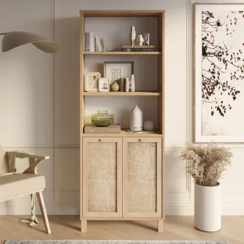 Corp biblioteca, Hanah Home, Dune, 69.5x180x32 cm, PAL, Stejar imagine