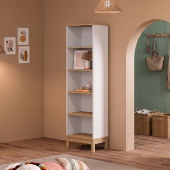 Corp biblioteca, Hanah Home, Etto, 48x179.3x36 cm, PAL MELAMINAT, Lemn / Stejar alb imagine