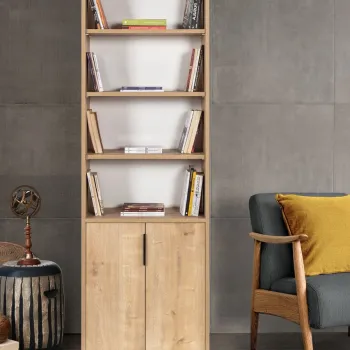 Corp biblioteca, Hanah Home, Evm 8102, 60x187x30 cm, PAL, Maro imagine