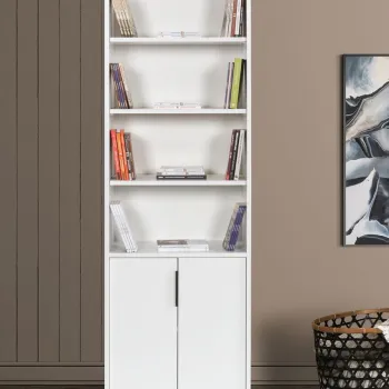 Corp biblioteca, Hanah Home, Evm 8104, 60x187x30 cm, PAL, Alb imagine