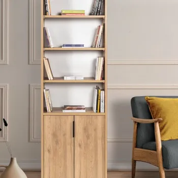 Corp biblioteca, Hanah Home, Evm 8105, 60x187x30 cm, PAL, Maro imagine