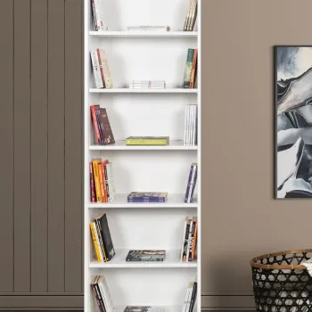 Corp biblioteca, Hanah Home, Evm 8124, 60x187x30 cm, PAL, Alb imagine