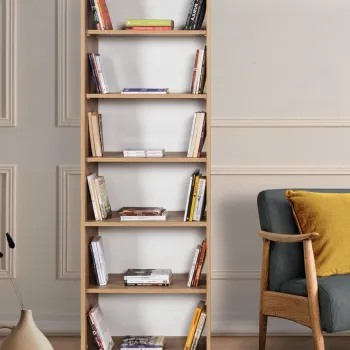 Corp biblioteca, Hanah Home, Evm 8125, 60x187x30 cm, PAL, Maro imagine