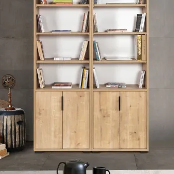 Corp biblioteca, Hanah Home, Evm 8202, 120x187x30 cm, PAL, Maro imagine