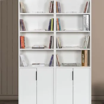 Corp biblioteca, Hanah Home, Evm 8204, 120x187x30 cm, PAL, Alb imagine