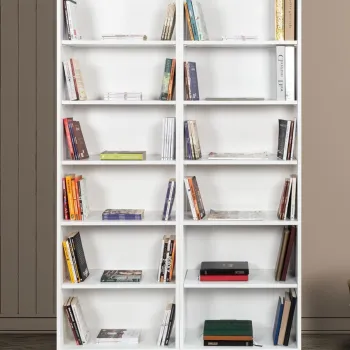 Corp biblioteca, Hanah Home, Evm 8224, 120x187x30 cm, PAL, Alb imagine