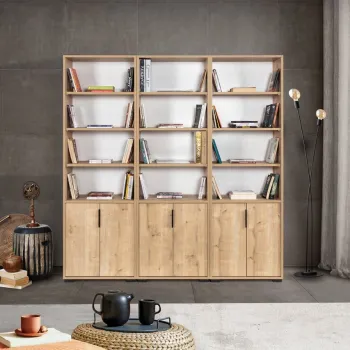 Corp biblioteca, Hanah Home, Evm 8302, 180x187x30 cm, PAL, Maro imagine