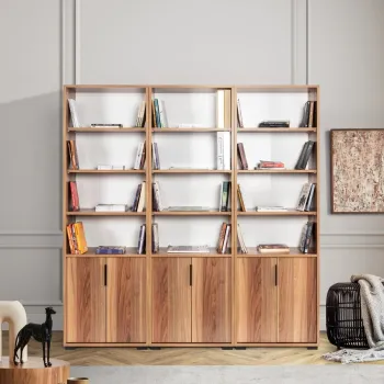 Corp biblioteca, Hanah Home, Evm 8303, 180x187x30 cm, PAL, Maro imagine