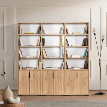 Corp biblioteca, Hanah Home, Evm 8305, 180x187x30 cm, PAL, Maro imagine