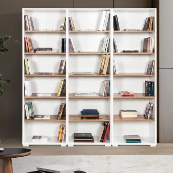 Corp biblioteca, Hanah Home, Evm 8321, 180x187x30 cm, PAL, Alb/Maro imagine