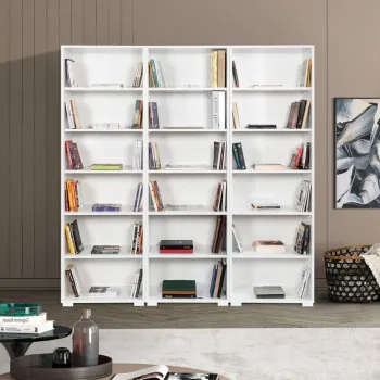 Corp biblioteca, Hanah Home, Evm 8324, 180x187x30 cm, PAL, Alb imagine