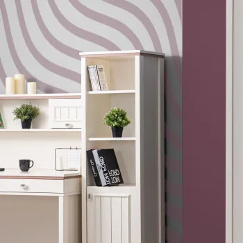 Corp biblioteca, Hanah Home, Ezgi, 50x164x42 cm, PAL, Crema usoara imagine