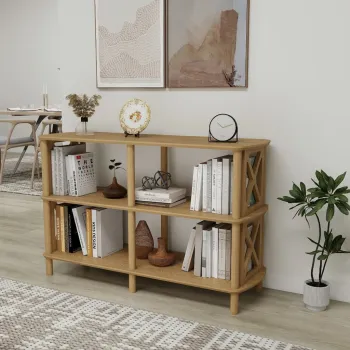 Corp biblioteca, Hanah Home, Fiore, 80x79x38 cm, Stejar imagine