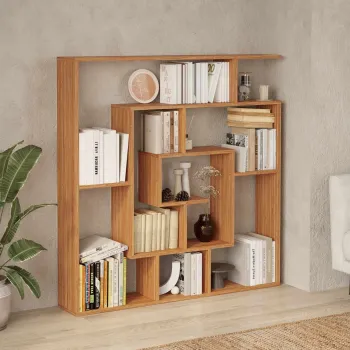 Corp biblioteca, Hanah Home, Granada, 125x128.5x22 cm, PAL, Natural imagine