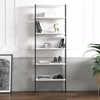 Corp biblioteca, Hanah Home, Hero, 61x180x25 cm, PAL, Antracit/Alb imagine
