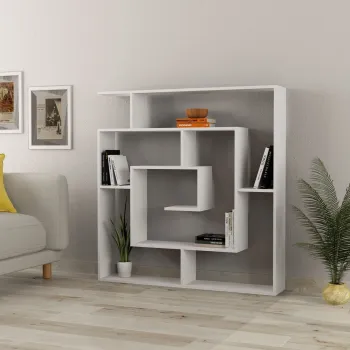 Corp biblioteca, Hanah Home, Labirent, 125x128.6x22 cm, Alb imagine
