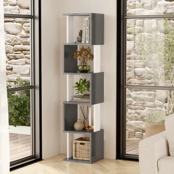 Corp biblioteca, Hanah Home, Milan, 35x161x30 cm, PAL, Alb / Antracit imagine