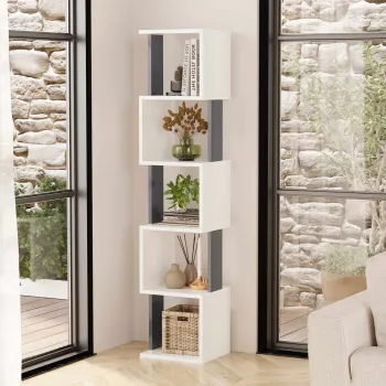 Corp biblioteca, Hanah Home, Milan, 35x161x30 cm, PAL, Alb / Antracit imagine