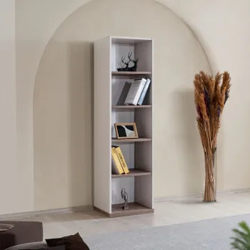 Corp biblioteca, Hanah Home, Milano, 45x170x40 cm, PAL, Alb/Maro imagine