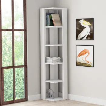 Corp biblioteca, Hanah Home, Nati Corner, 31.8x160.8x31.8 cm, Alb imagine