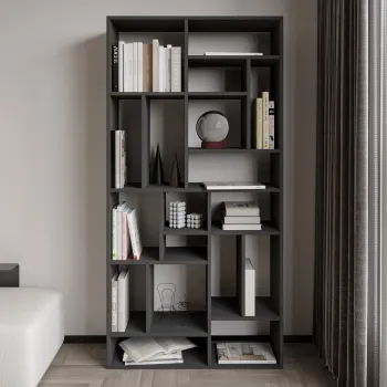 Corp biblioteca, Hanah Home, Nicola, 90x180x30 cm, PAL, Antracit imagine