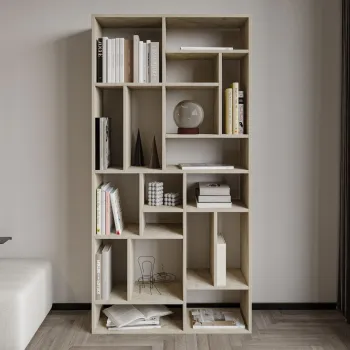 Corp biblioteca, Hanah Home, Nicola, 90x180x30 cm, PAL, Travertin imagine