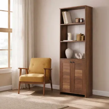 Corp biblioteca, Hanah Home, Panjur, 70x180x33 cm, Maro imagine