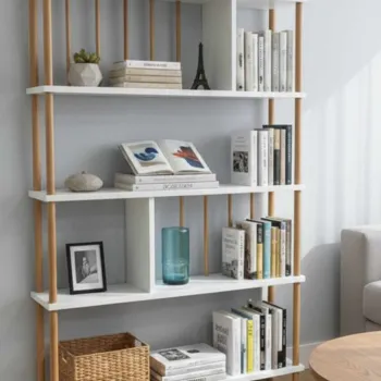 Corp biblioteca, Hanah Home, Peka145, 90x137x20 cm, PAL, Alb imagine