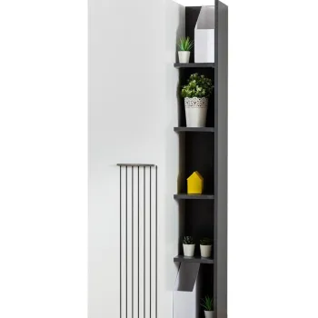 Corp biblioteca, Hanah Home, Relax, 61x160x41 cm, PAL, Alb / Antracit / Galben / Maro imagine
