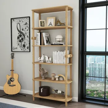 Corp biblioteca, Hanah Home, Rosa 6, 80x174x30 cm, Stejar imagine