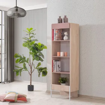 Corp biblioteca, Hanah Home, Rosetta, 54x170x54 cm, PAL, Maro / Roz imagine