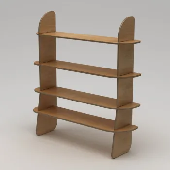 Corp biblioteca, Hanah Home, Scala-2, 150x160x35 cm, 100% BIRCH PLYWOOD, Lemn natural imagine