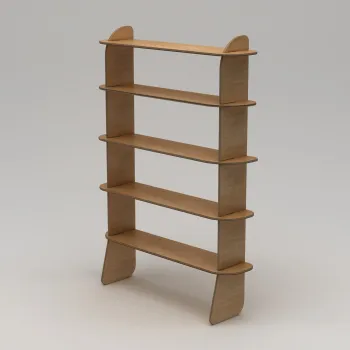 Corp biblioteca, Hanah Home, Scala-3, 102x215x35 cm, 100% BIRCH PLYWOOD, Lemn natural imagine