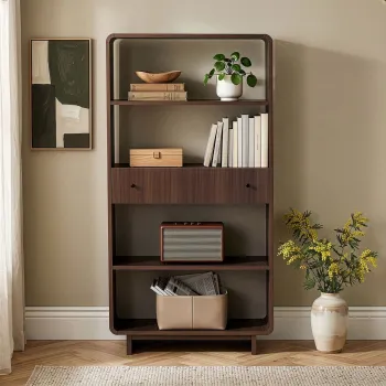 Corp biblioteca, Hanah Home, Senza, 78x153x34 cm, PAL, Maro imagine
