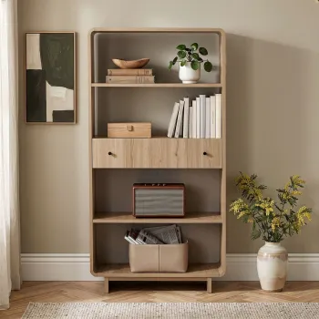 Corp biblioteca, Hanah Home, Senza, 78x153x34 cm, PAL, Stejar imagine