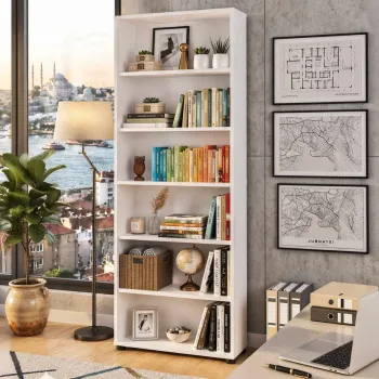 Corp biblioteca, Hanah Home, Skopje, 55x172x20 cm, PAL, Alb imagine