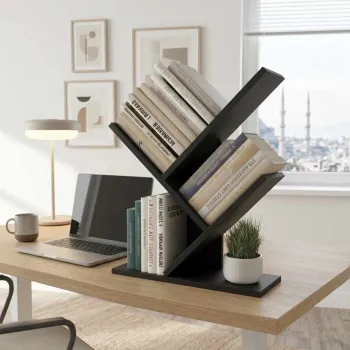 Corp biblioteca, Hanah Home, Tree, 30x40x16 cm, PAL, Negru imagine