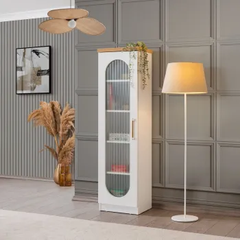 Corp biblioteca, Hanah Home, Vita, 47x171x38 cm, PAL, Alb imagine