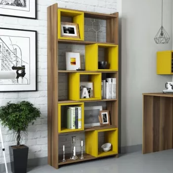 Corp biblioteca, Hommy Craft, Box, 80x170x22 cm, Nuc / Galben imagine